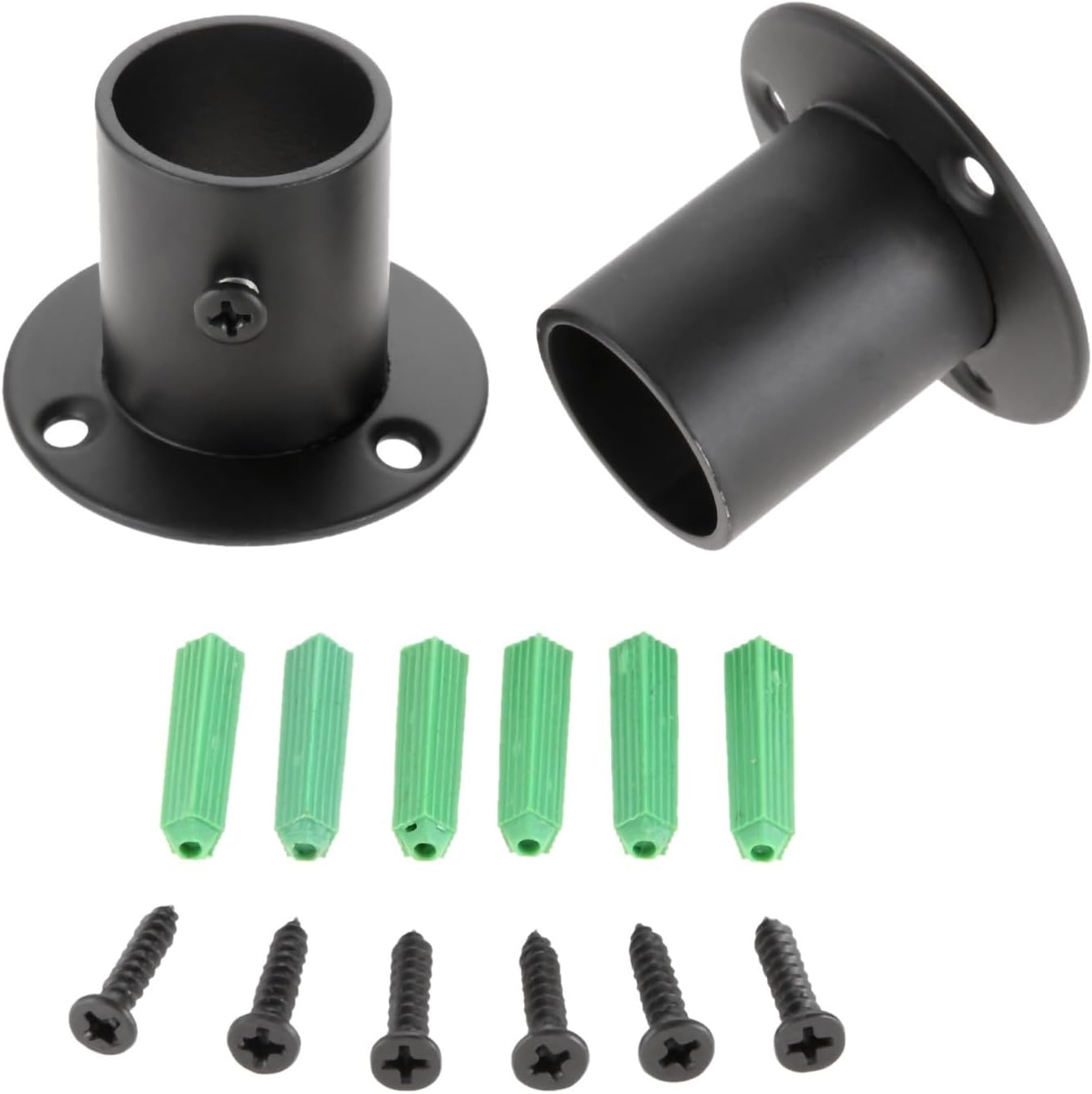 Wardrobe Rail Brackets, Pack Of 8 Flange Rod Holder Bracket For 19-32mm Wardrobe Rail Stainless Steel With Screws(32mm)