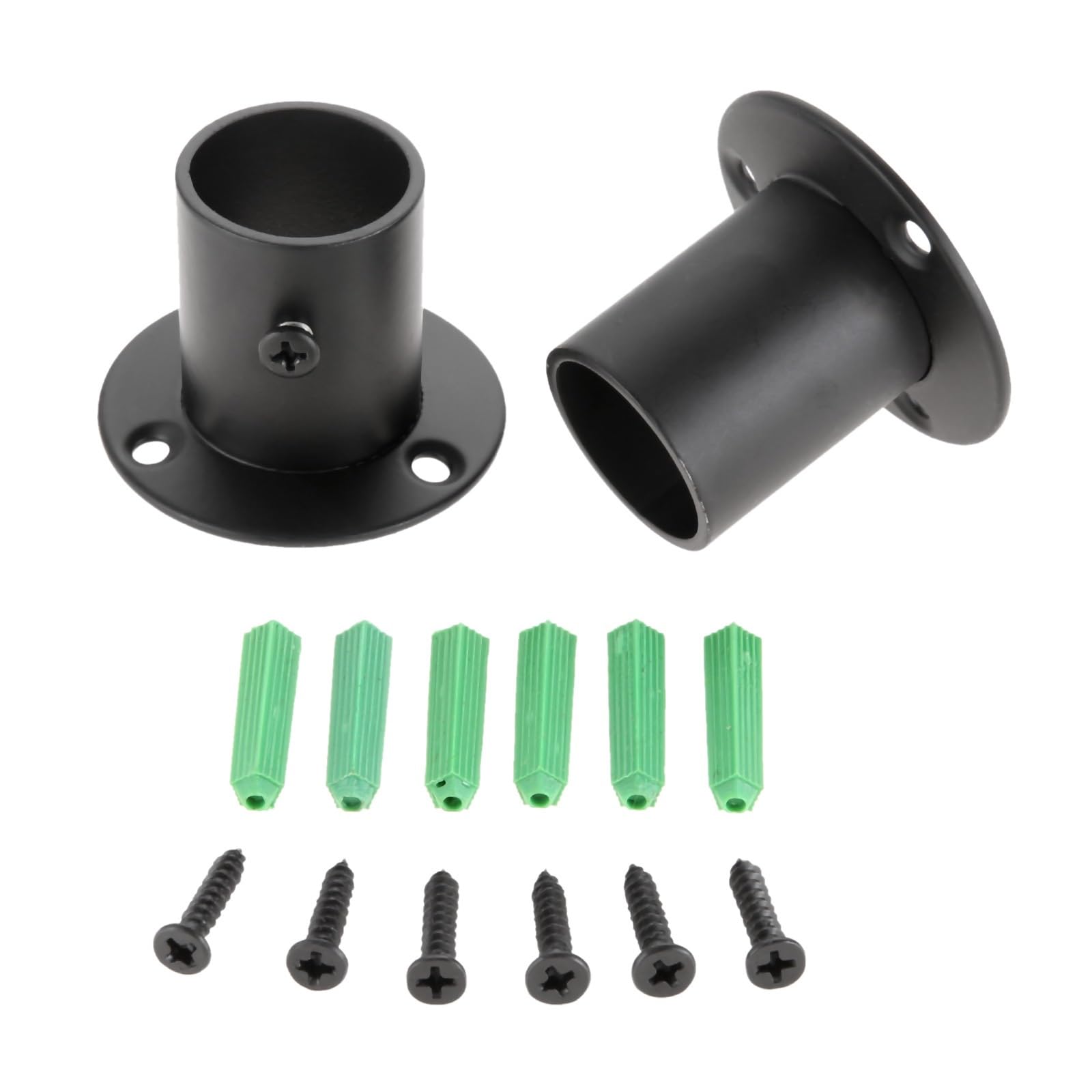 Varilla de brida enchufe poste acero inoxidable, soporte varilla 8 piezas 19-32 mm for riel colgante armario con tornillos(22mm)