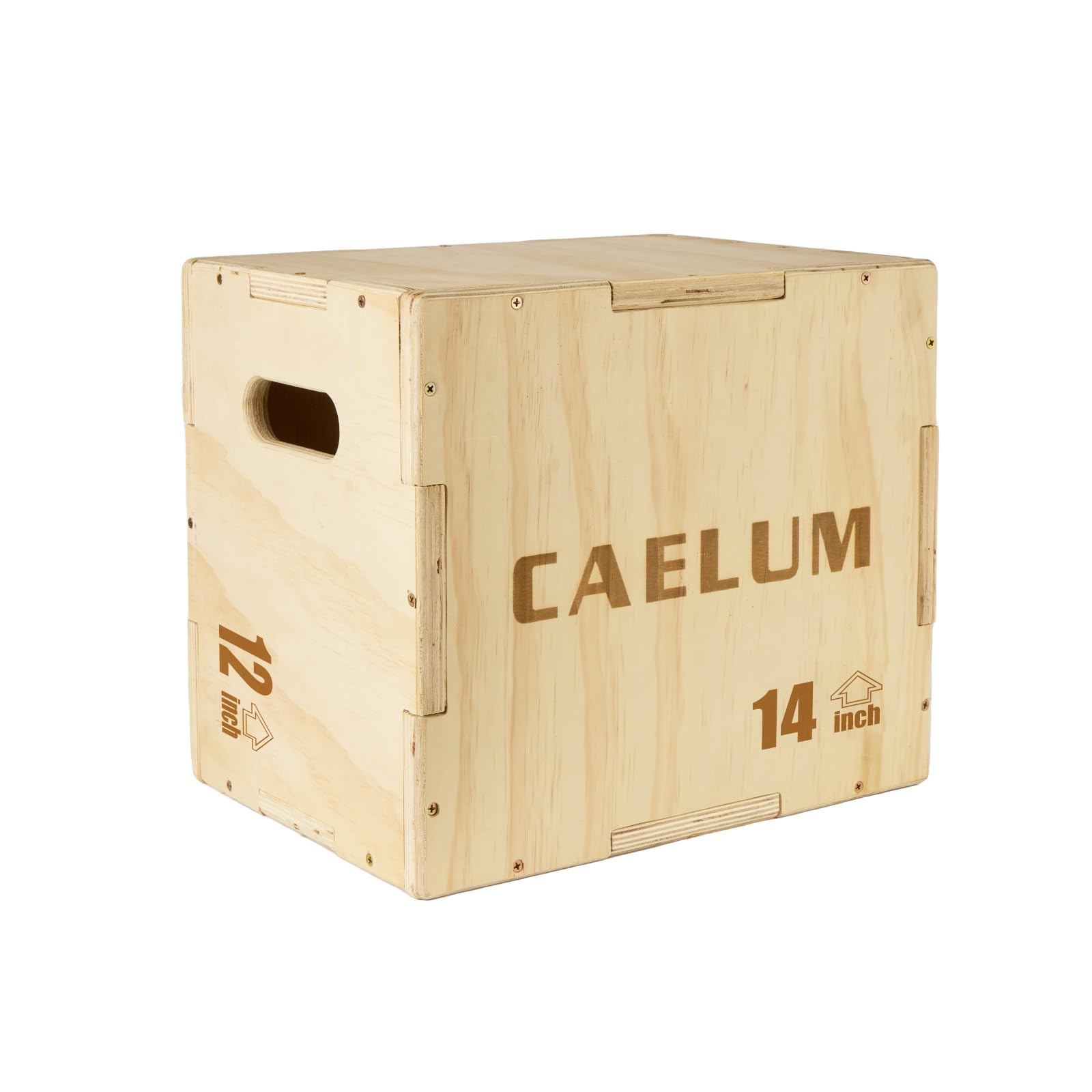 CAELUM Caja pliométrica de madera 3 en 1 – Caja de salto pliométrica antideslizante para el hogar y el gimnasio, caja de lanzamiento de fitness con rodamientos de 400 libras para saltar, sentadillas