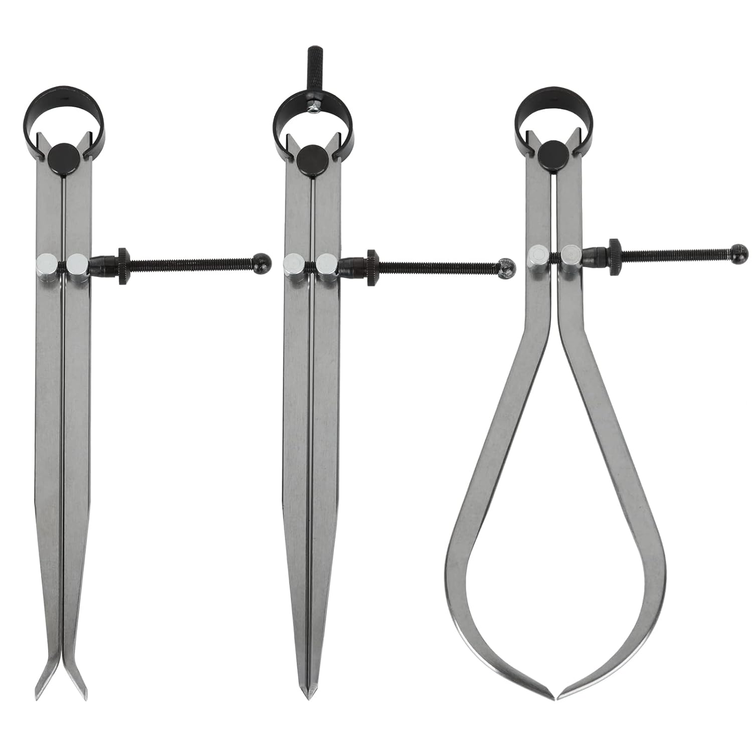 3 Piece Spring Caliper/Divider Set, 8 inches Inside Spring Outside Divider Caliper Set, Calipers Measuring Tool for Wood Turning Lathe Projects