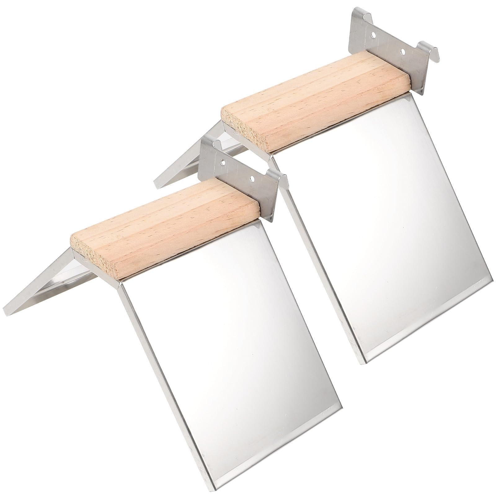 Luxshiny Supporto Posatoio per Uccelli 2 Pezzi in Ferro e Legno Resistente per Gabbia Pappagalli e Piccioni Accessorio per Gabbia Pet Supplies Duraturo