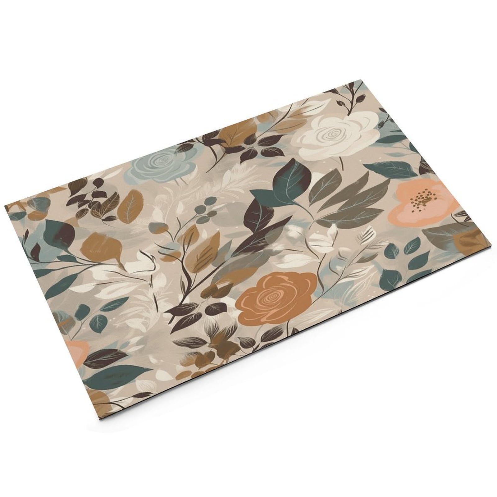 Tapis de nourriture pour chat à motif floral simple – Tapis d'alimentation antidérapant pour chien facile à nettoyer pour la nourriture et l'eau, tapis de gamelle pour chien et chat 43,2 x 76,2 cm