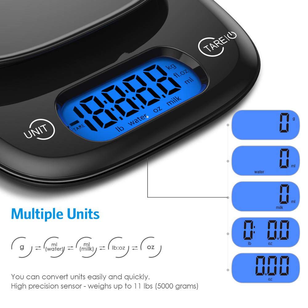 Bilance Da Cucina Digitali, Bilance Per Alimenti Elettroniche, Bilance Multifunzionali Per Uso Home Office ， Pesano Con Incrementi Di 5 Kg Per Un Controllo Preciso Delle Porzioni