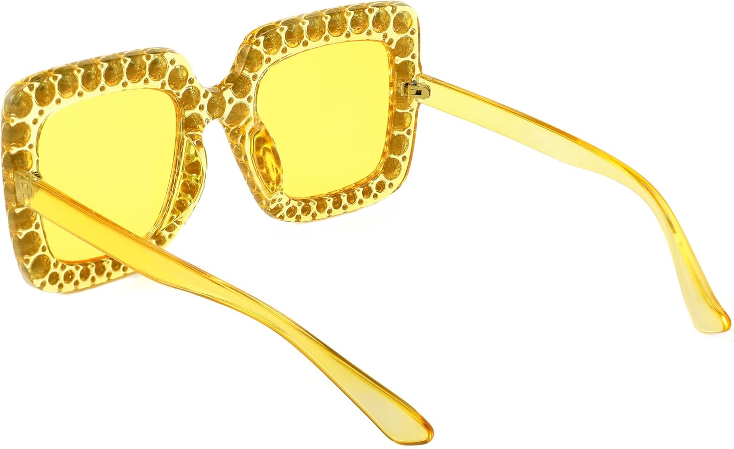 Miniatura 4 de FEISEDY - Gafas de sol de cristal brillante para mujer, gran tamaño, cuadradas, marco grueso, B2283