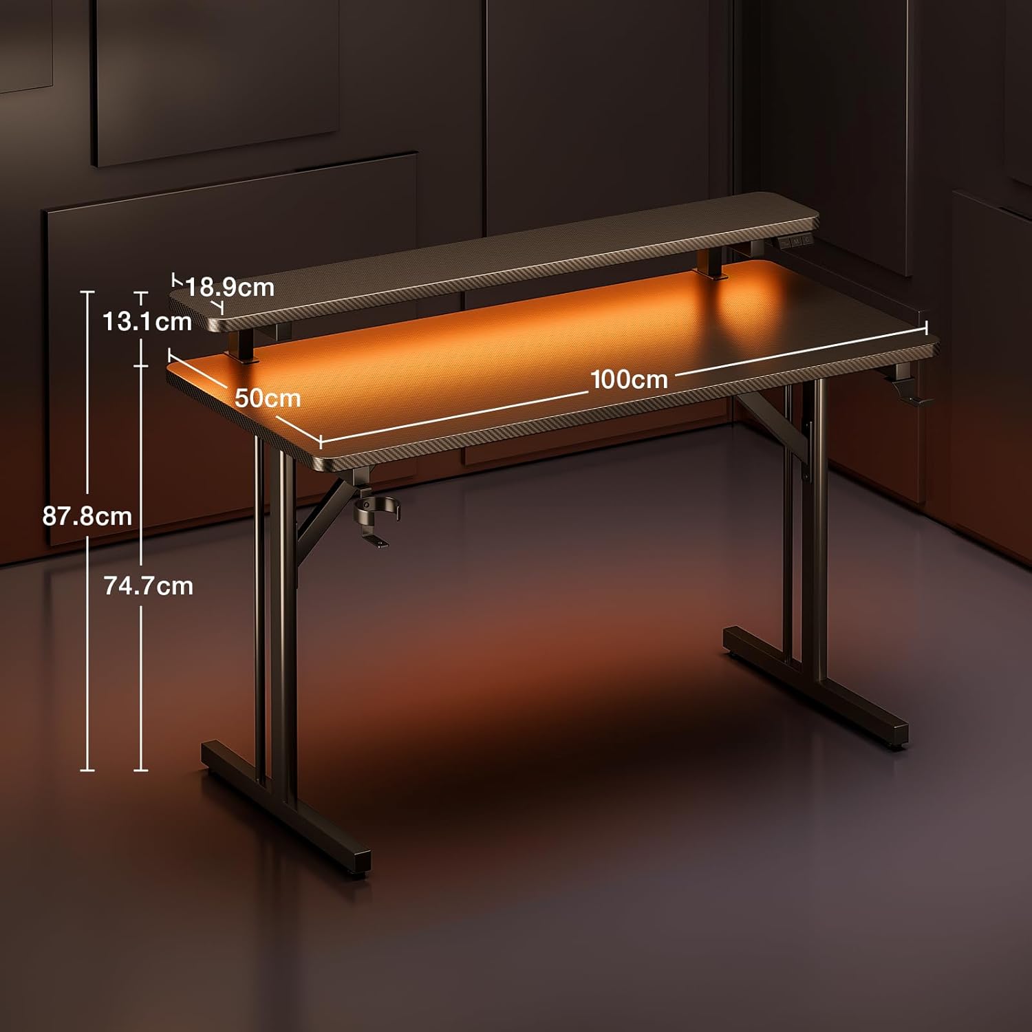 ODK ІГРОВИЙ СТІЛ T-ПОДІБНИЙ ДИЗАЙН КАРБОН 100 СМ