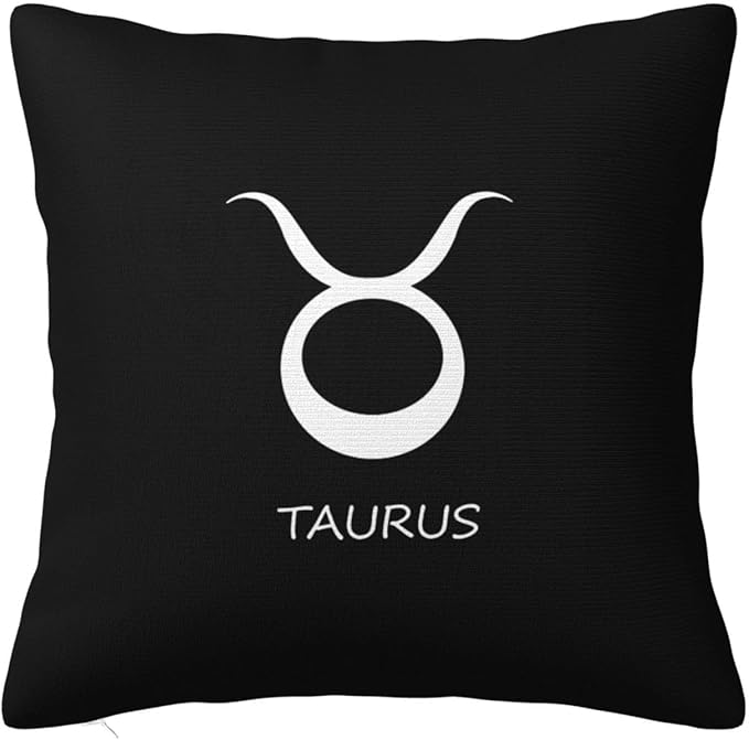 Taurus Sign Pillow Covers Double Sided Plush Square Throw Pillow Cover, for Sofa Bedroom Livingroom Decoration 24