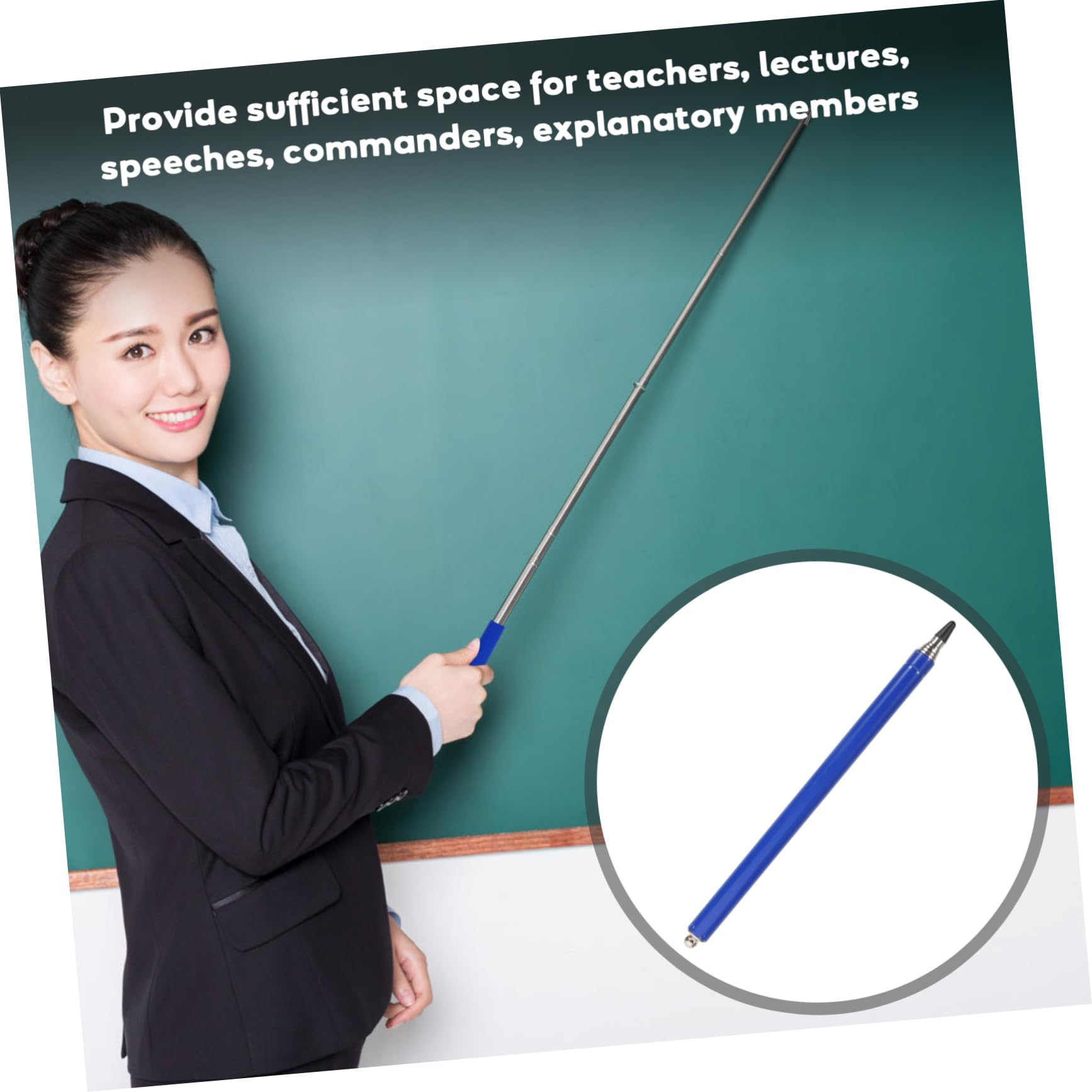 Happyyami Whiteboard Automatic Retracting Pointer Classroom Hand Pointer Teacher Pointer Stick Teaching Pointer Finger Classroom Pointer Wands Stainless