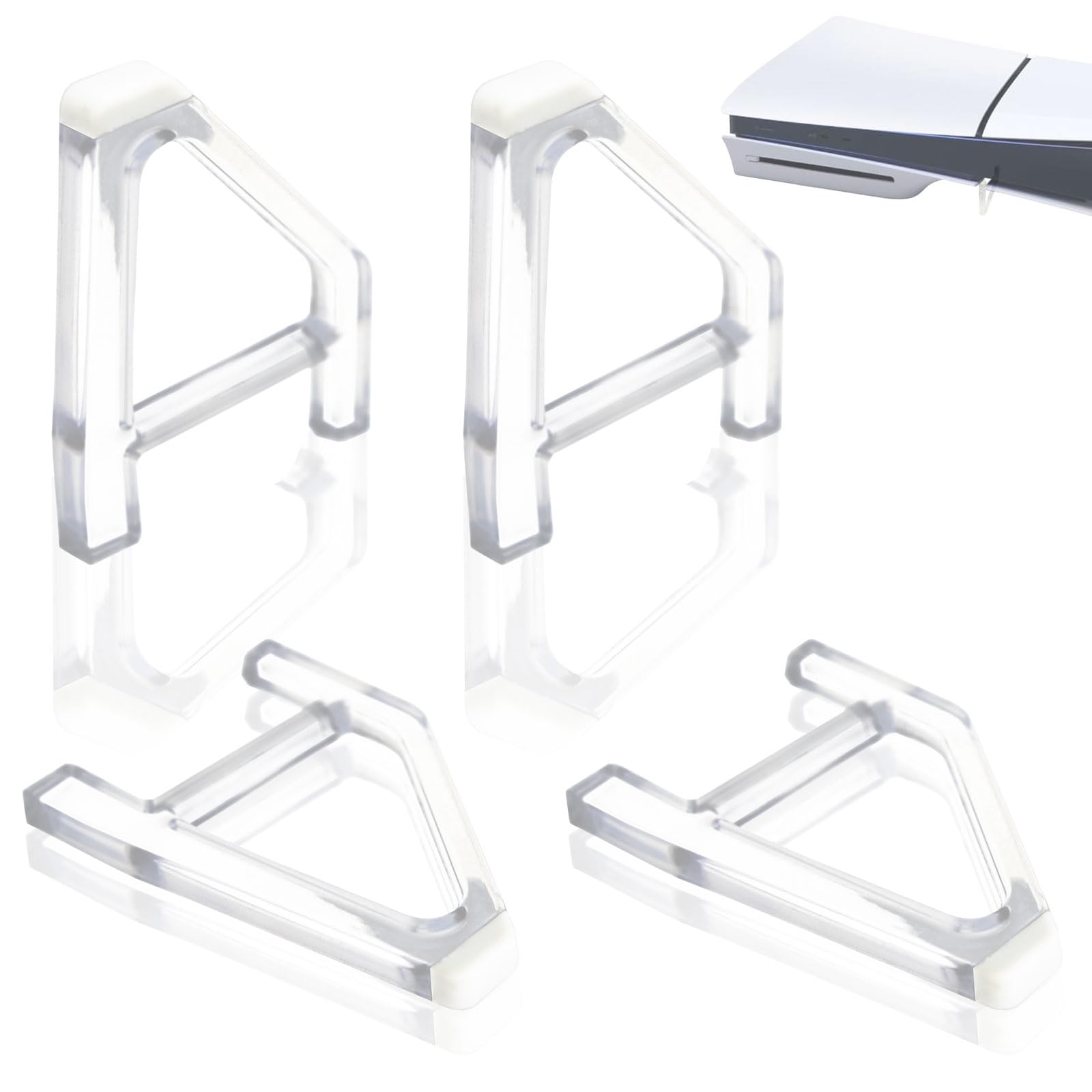 4 Pcs Stands for PS5 Slim Horizontal Stand for PS5 Slim Disc Horizontal Placement Bracket Holder Compatible with