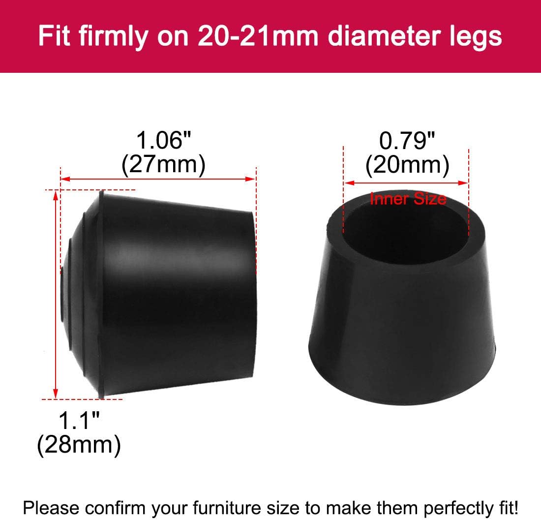uxcell 50pcs Chair Leg Tips Caps 19mm 3/4 Inch Rubber Furniture Table Feet Cover Floor Protector Reduce Noise Prevent Scratches