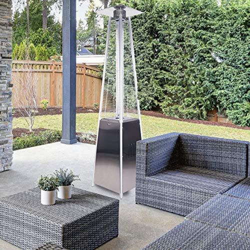 Garden Radiance Pyramid Propane Glass Tube Stainless Steel Patio Heate
