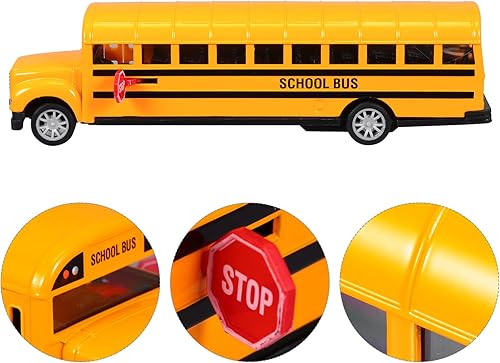 Miniatura 9 de Operitacx Autobús escolar de juguete, 2 unidades, modelo de autobús escolar, juguete de carreras, mini bolsas de caramelos, juguetes para niñas,