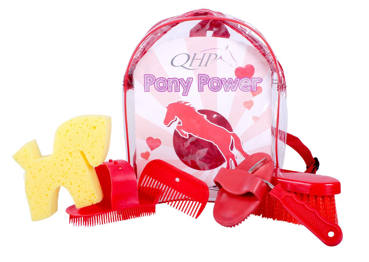 Equipride PONY POWER GROOMING KIT BAG SET FOR CHILDREN IN 4 AMAZING COLOUR (Red)