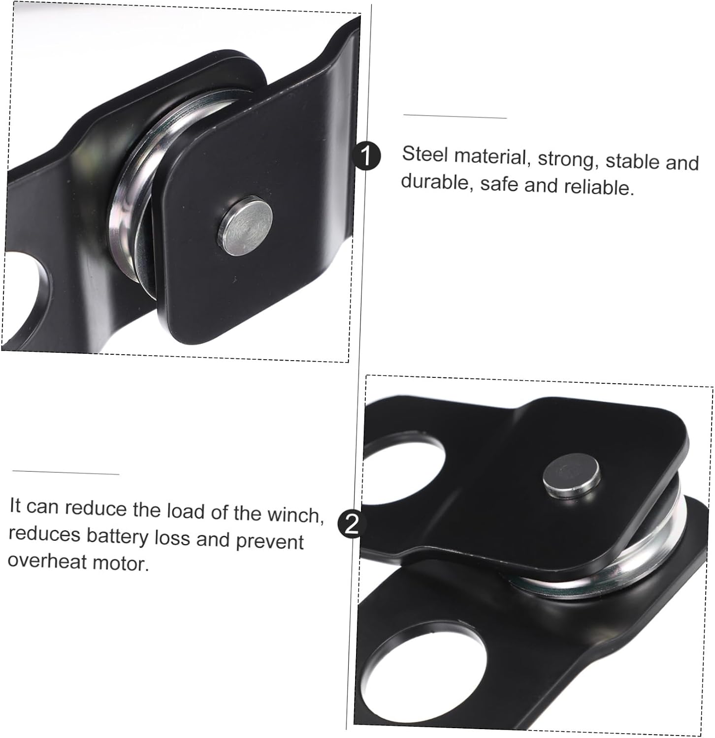 4 Ton Snatch Block Pulley Steel Winch Accessory for Towing