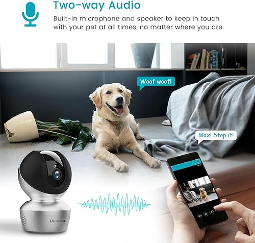 Miniatura 3 de VIMTAG Cámara interior de 3.5K6MP para el hogar, cámara QHD para mascotas con aplicación de teléfono, cámara para perros con altavoz, visión