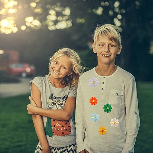 Miniatura 5 de 39 parches bordados de flores para planchar con diseño de margaritas y mariposas, parches de costura para bolsas de coagulación, gorras, sombreros,