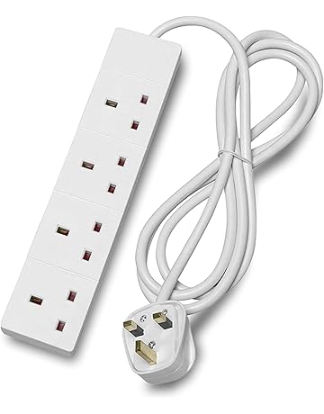 STATUS Multi Plug 4 Socket Extension Cable, 1m Extension Lead, 4WS1M20