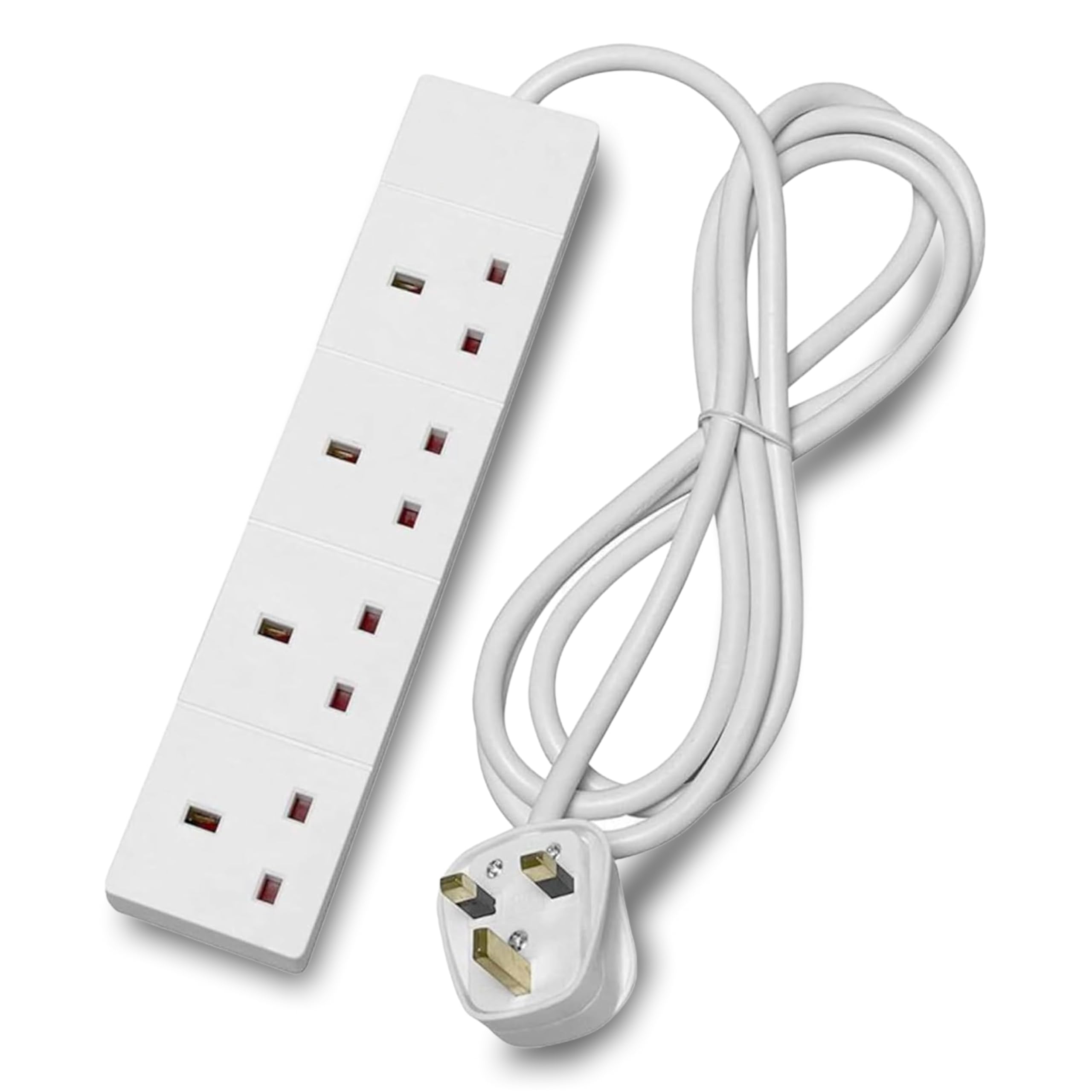 StatusMulti Plug 4 Socket Extension Cable, 1m Extension Lead, 4WS1M20