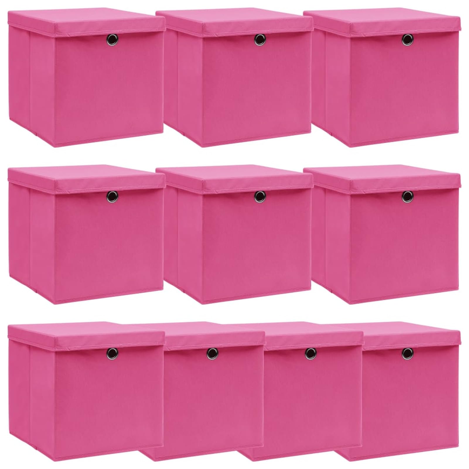 ZEYUAN Aufbewahrungsboxen mit Deckel 10 STK Spielzeugkiste, Aufbewahrungskiste, Kleideraufbewahrung, Kleideraufbewahrung & Organisation, Rosa 32×32×32cm Stoff