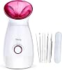 Facial Steamer, Wolady Nano Ionic Face Steamer 200ml,3 in 1 multifunctional,Hot Mist Moisturizing Sprayer for Pores Towel Warmer Indoor Humidifier Home Sauna SPA Bonus Blackhead Extractor Kit,Pink