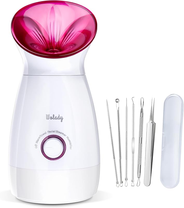 Vaporizador facial Wolady 3 em 1 com modos de umidificador e aquecedor de toalhas, reservatório de 200 mL e kit com 6 peças