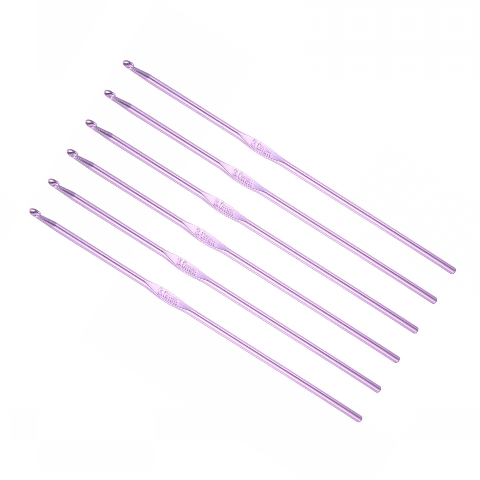 MACHSWON 20Pcs 3.0mm Aluminum Crochet Hooks Knitting Needles for DIY Craft Yarn, 3mm