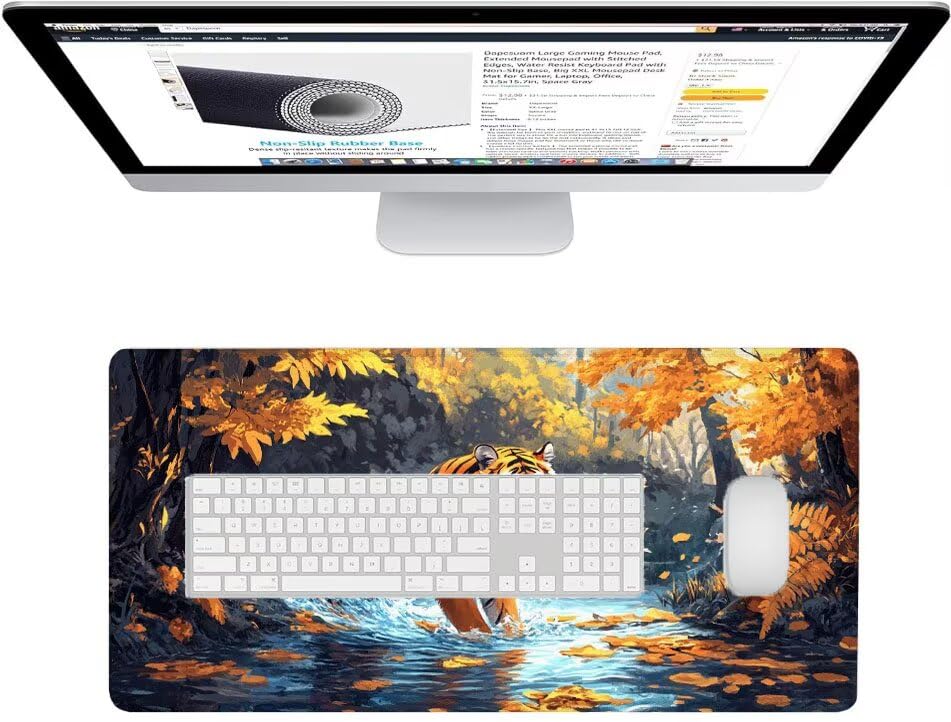 Tapis de souris XXL bords cousus pour éviter l'usure du bureau