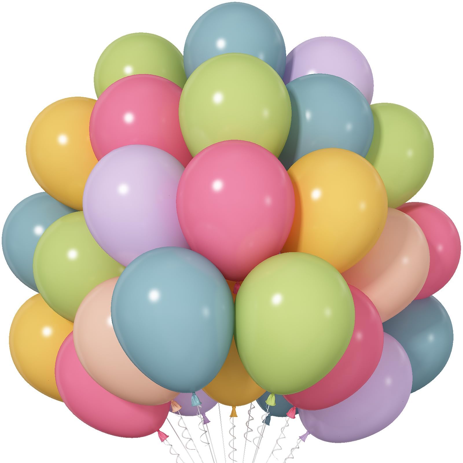 Photo 1 of Froova Boho Rainbow Balloons - 60 Pcs Retro Colorful 12 Inch