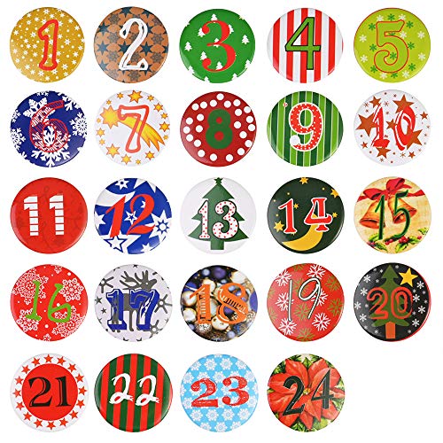 Télécharger Faburo 24 Calendrier de l'Avent Emblème 1 à 24 chiffres Boutons de Noël Compte à rebours Livre PDF Gratuit