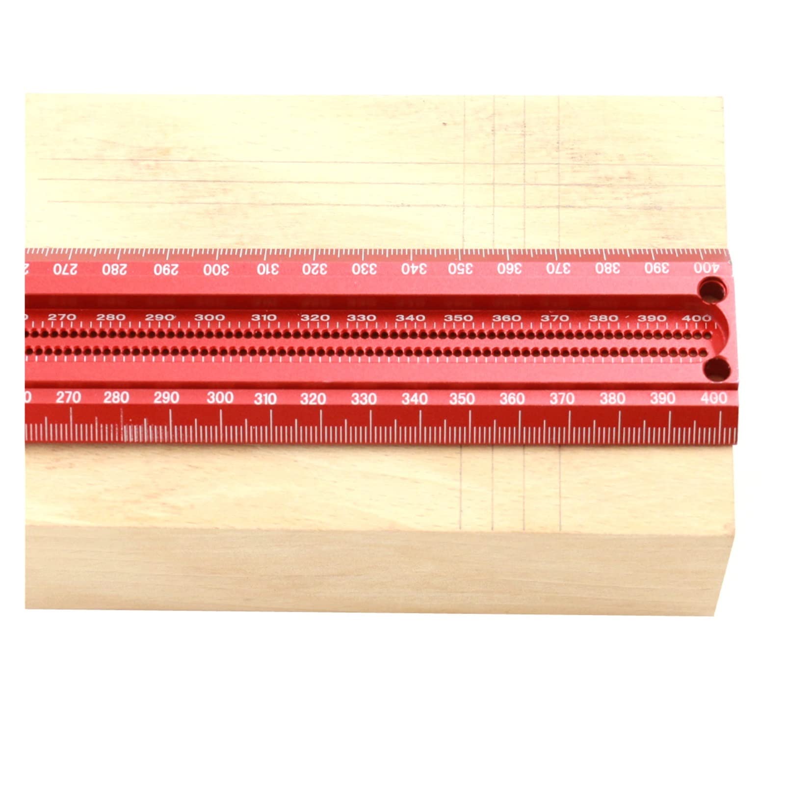 Rapporteur d'angle, Marquage de précision T-Ruler Alliage d'aluminium Travail du bois Scribe Marking Gauge Deluxe trou barré Règle de rayage Outils de mesure(400mm)