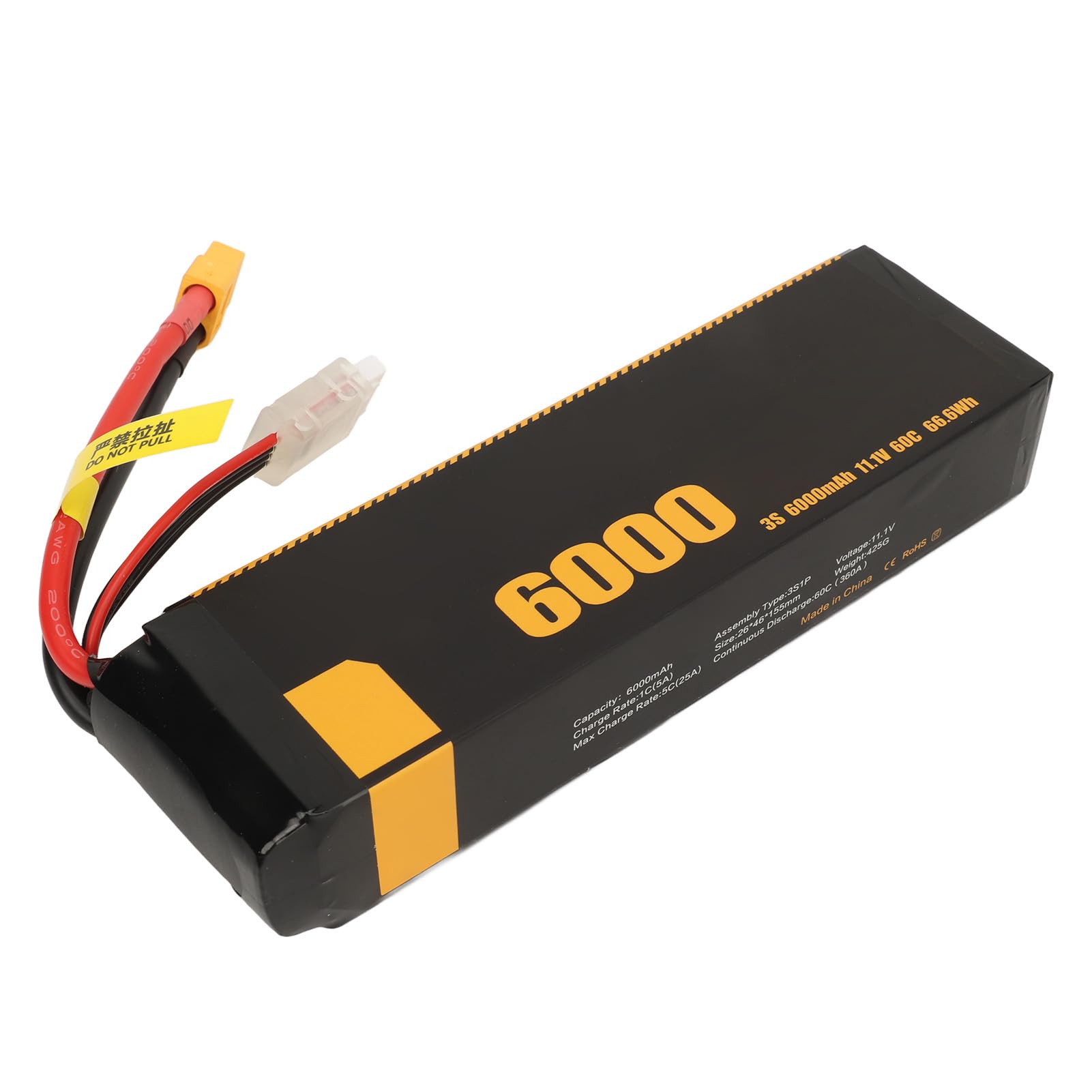Bateria Lipo, Bateria Lipo 3S 6000 Mah Wysoka wydajność Odporność na Uderzenia Długa żywotność dla Modeli FS 1/10 1/8 (XT60)