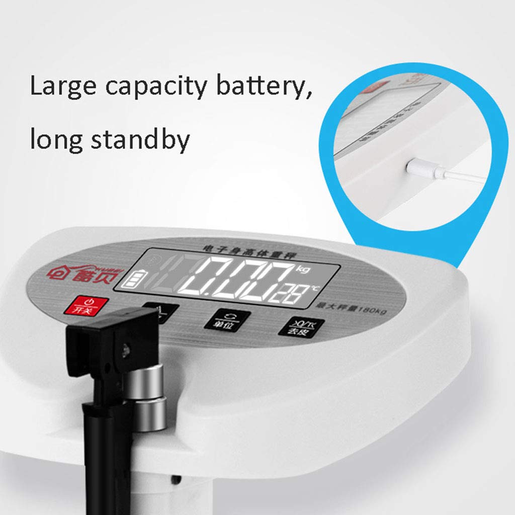 Bilancia professionale per medico, bilancia elettronica per altezza e peso, bilancia digitale di precisione, display a LED ad alta definizione, misurazione accurata 70-190 cm