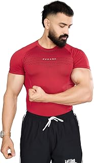 FUAARK Nylon Seamless Compression Half Sleeves Dry Fit T-Shirts for High Performance in Gym & Workout Price In India