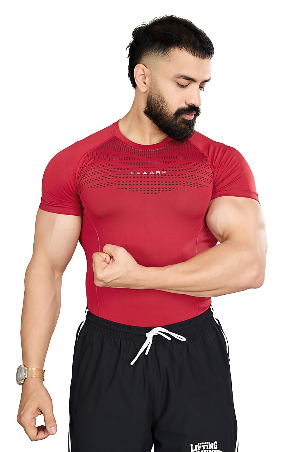 fuaark Nylon Seamless Compression Half Sleeves Dry Fit T-Shirts for High Performance in Gym & Workout-picture-23