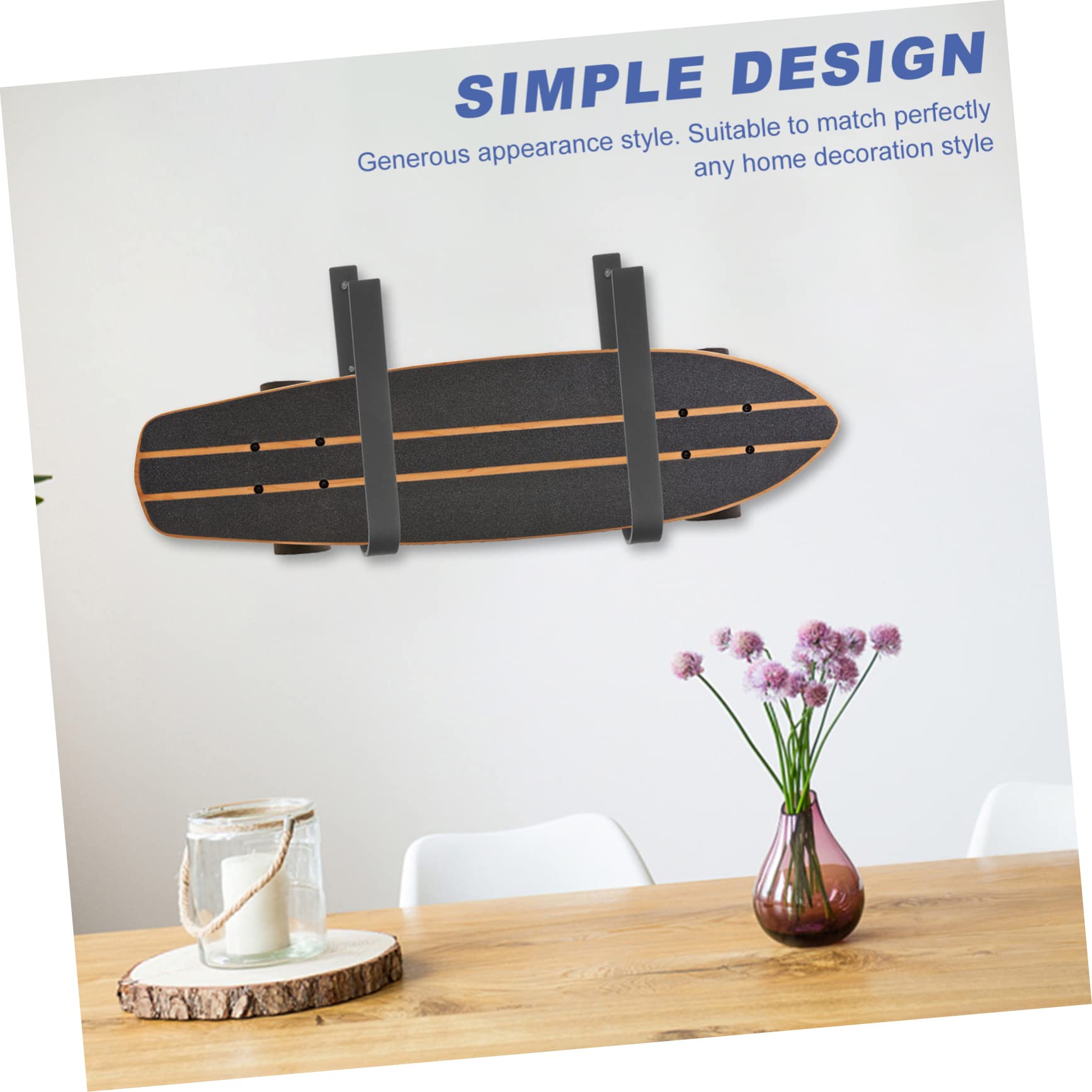 Cabilock Supports De Ski Muraux Lot De 4 Support De Skateboard en Métal Support De Snowboard Robuste Et Robuste Adapté Aux Planches De Ski Et Snowboards