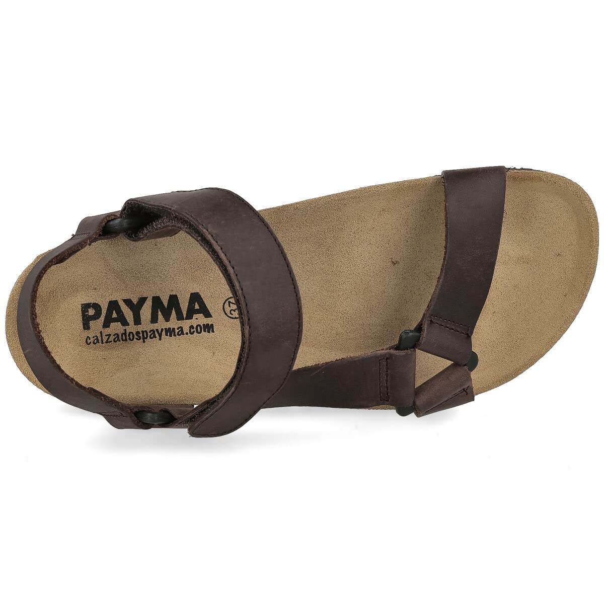 Sandalias de Piel de Dos Hebillas Unisex. Punta abierta. Chanclas Californianas Verano Cómodas en Cuero Tipo Bio. Plantilla Anatómica. Marrón, Negro, Cuero.