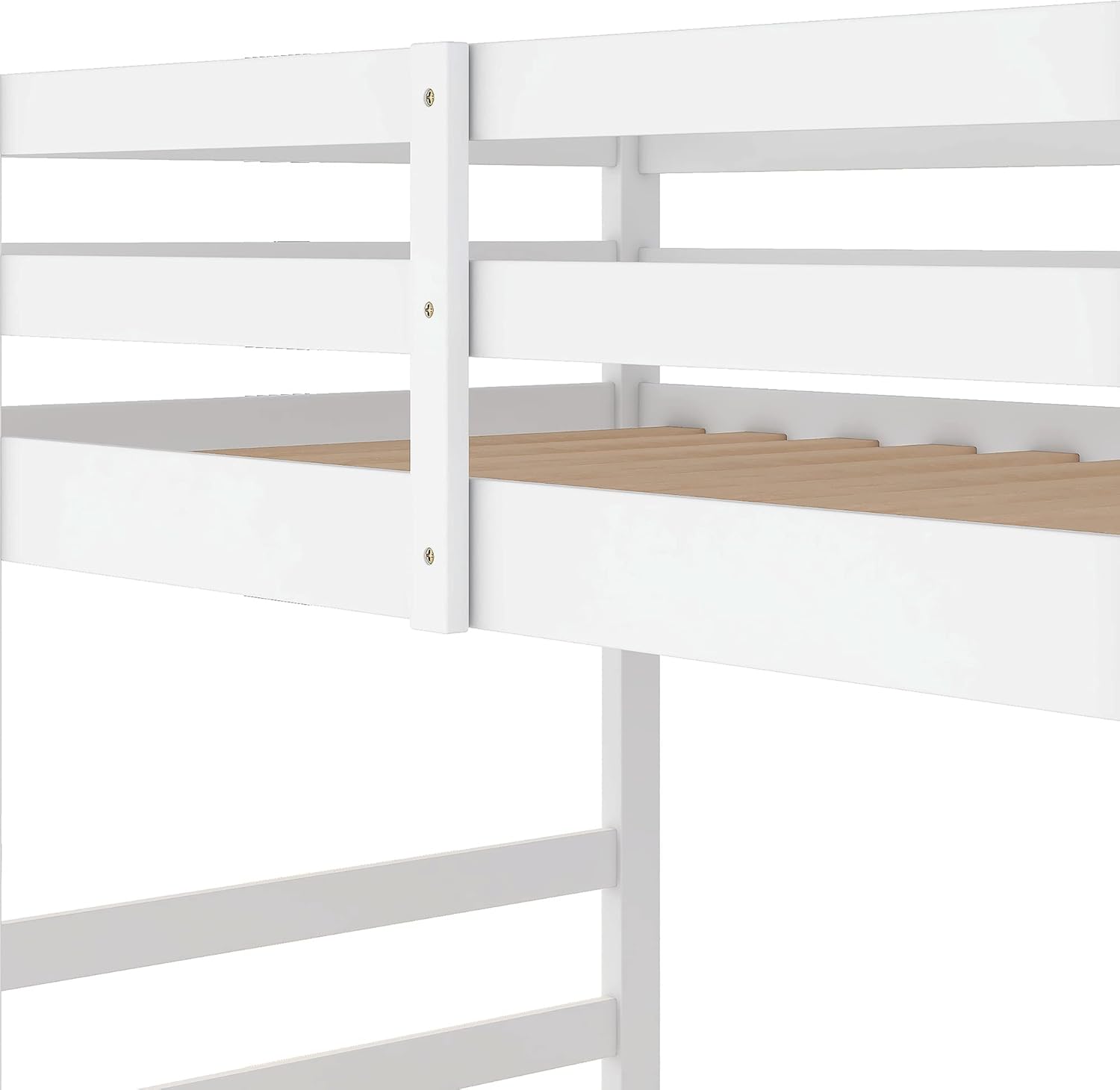 Bellemave Bunk Beds Twin Over Twin Low Bunk Bed Frame Wood Floor Bunkbed for Boys Girls Teens’ Bedroom Dorm, White