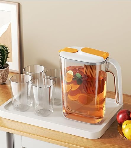 Miniatura 7 de Jarra infusora de frutas con jarra de infusión de alta resistencia al calor para agua fría, bebidas con sabor y té helado