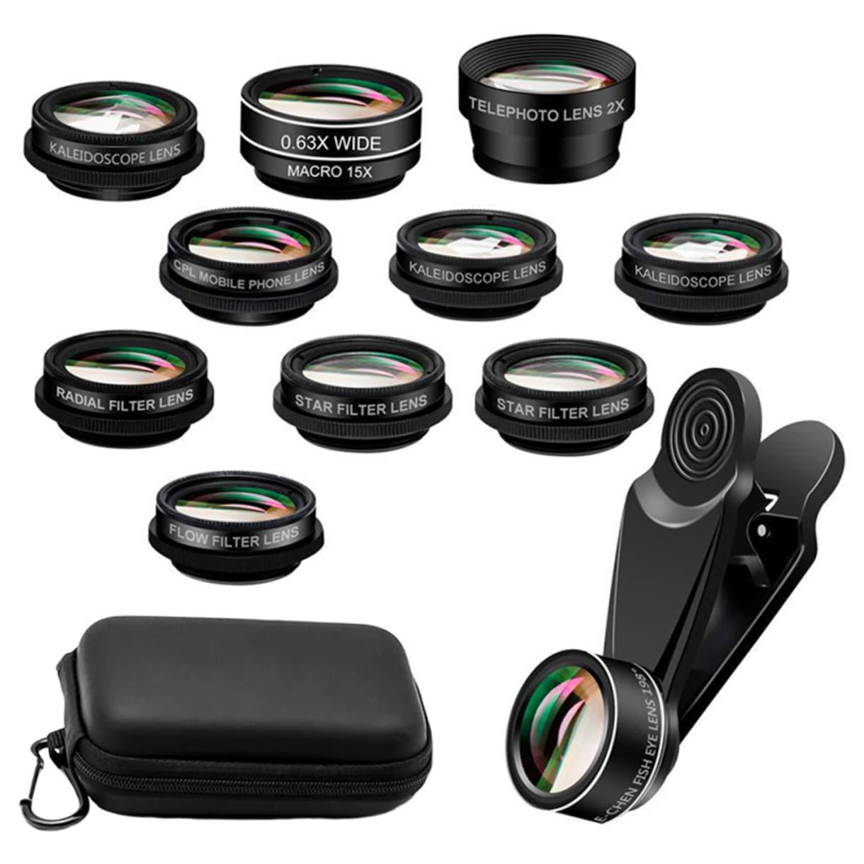 SHINEOFI Kit Obiettivo per Telefono in Lega Leggera e Vetro Lente Grandangolare e Macro per Fotografia Professionale