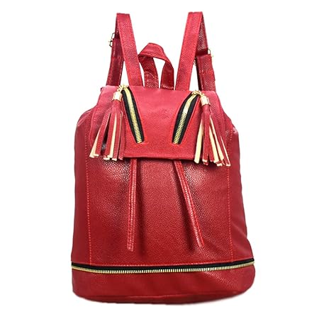 red designer backpack
