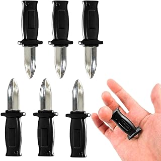 6 Pcs Mini Retractable Plastic Fake Knives Halloween Cosplay Props，black