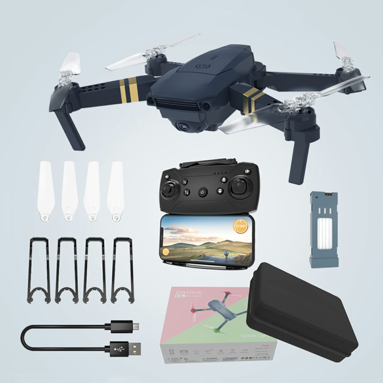 Amazon.com: como muestra E58 Mini Drone Plegable Altitud Hold Quadcopter  Drones Wifi Fpv Hight Hold : Hogar y Cocina