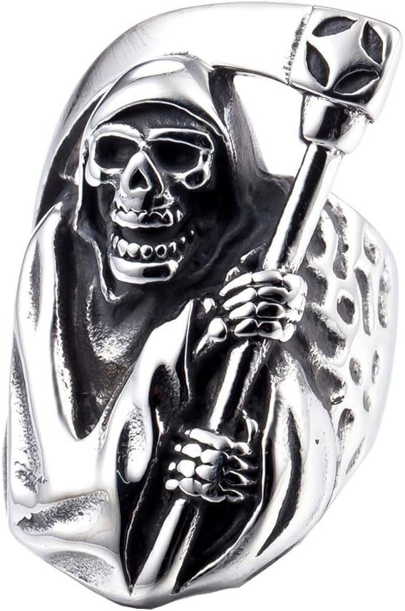 Genuine Stainless Steel Ring Jewelry for Men Fashion Punk Biker Skull Rings