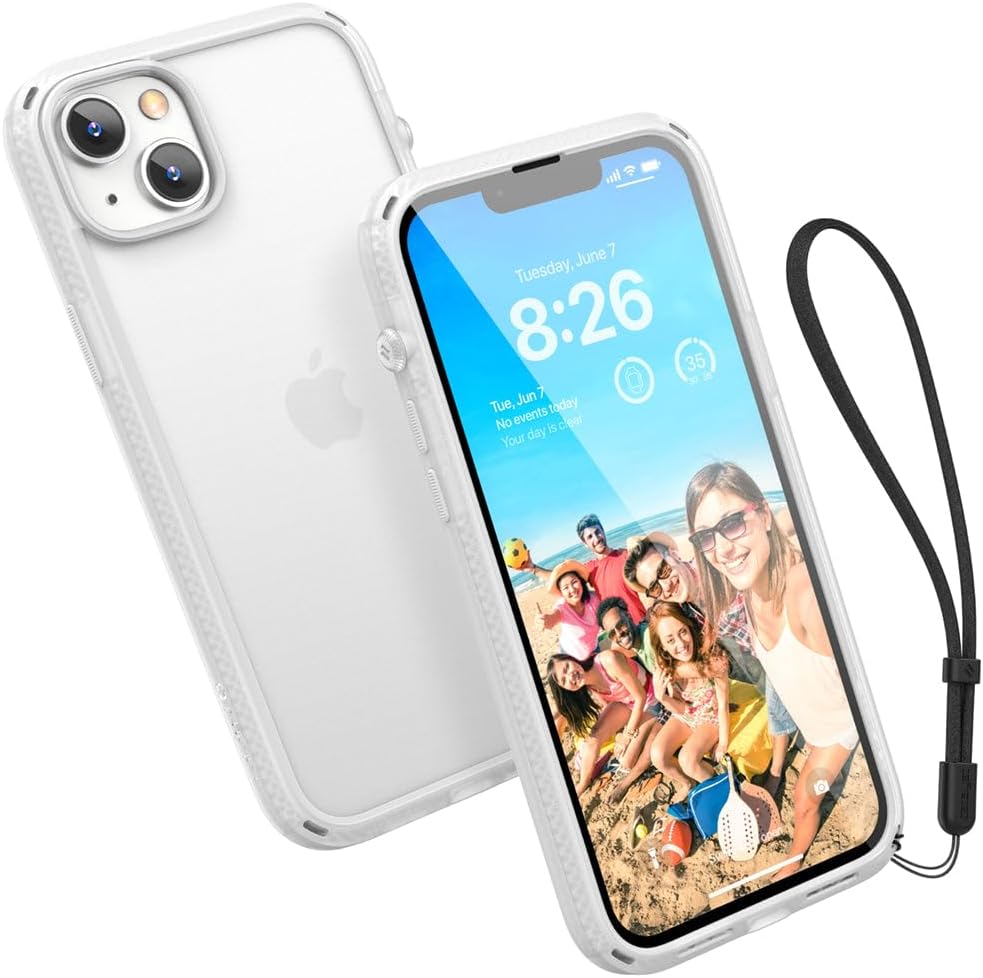 Catalyst Influence Case for iPhone 14 Plus, 2.5X Higher Drop Protection, Fingerprint Resistant, Durable, Easy to Clean and Install, 30% Louder Forward Audio, Lanyard Included - Frosted