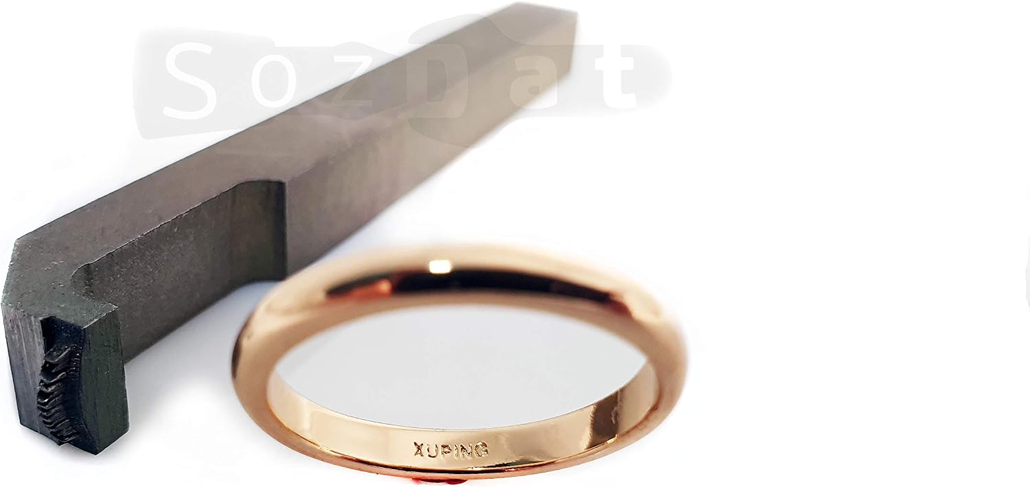 Custom Metal Ring Stamp | Bent Shank Hallmark| Ring Metal Stamping Kit for Rings | Swan Neck Mark | Gooseneck Punch