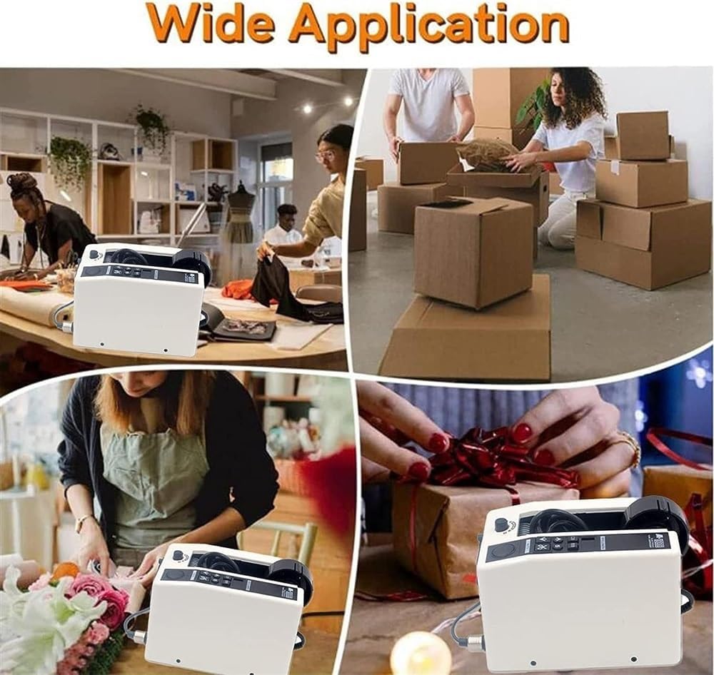 Automatic Tape Cutting Machine, Manual/Auto Electric Tape Dispenser, 5-999mm/20-999mm Cutting Length, 7-50mm Tape Width, for Cutting Scotch Tape, Double-Sided Tape, Cotton Tape,M-1000