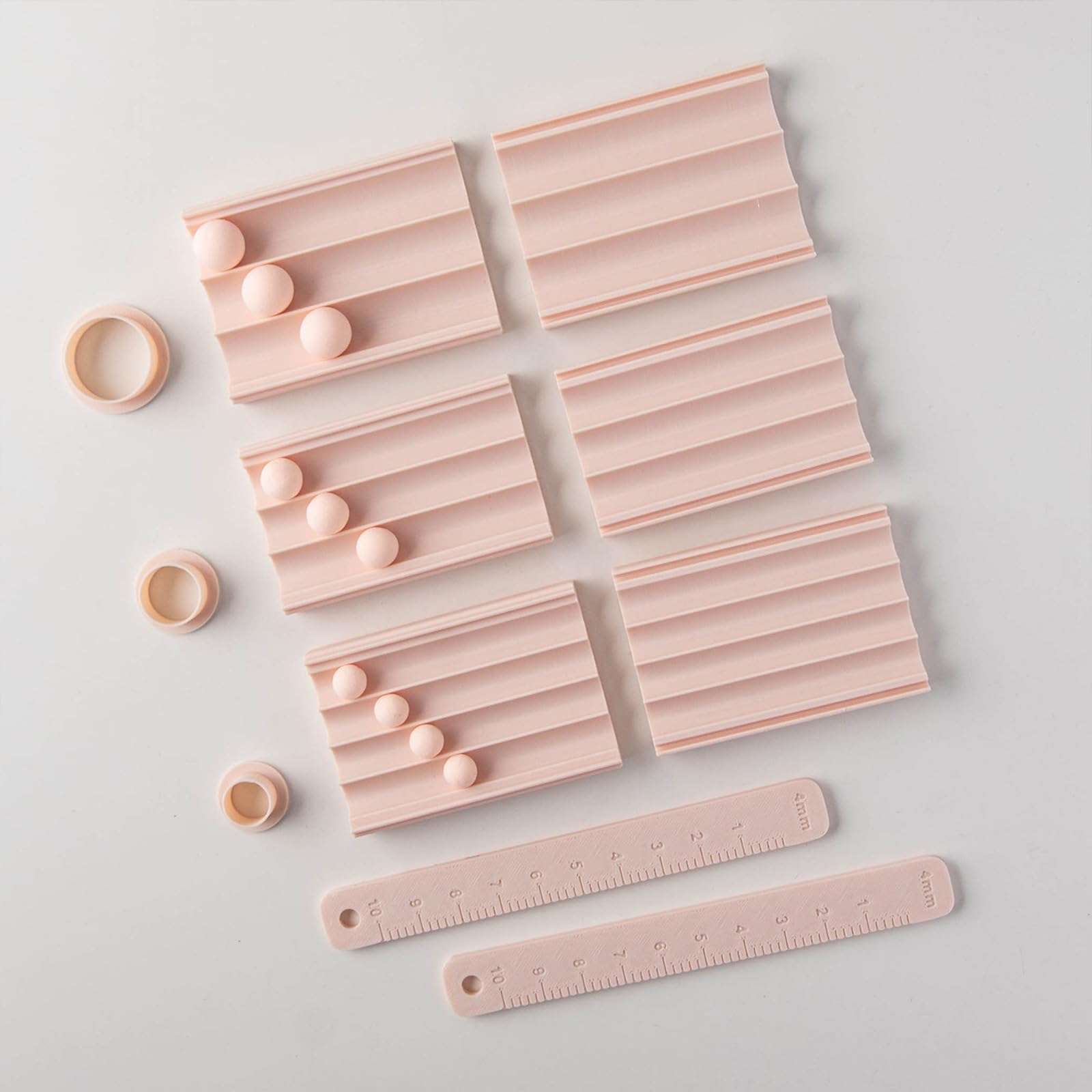 Juego de moldes de forma redonda de resistente, sin esfuerzo, para crear esferas perfectas en herramientas de artesanía de arcilla de modelado, molde de arcilla plástica