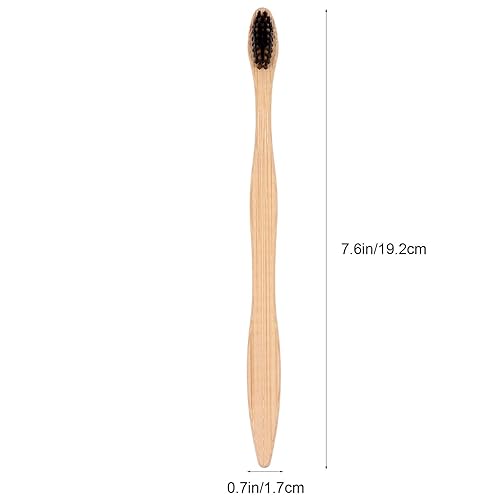 Miniatura 6 de Milisten 6 cepillos de dientes de bambú de madera suave biodegradables cepillos de dientes de carbón para niños y adultos