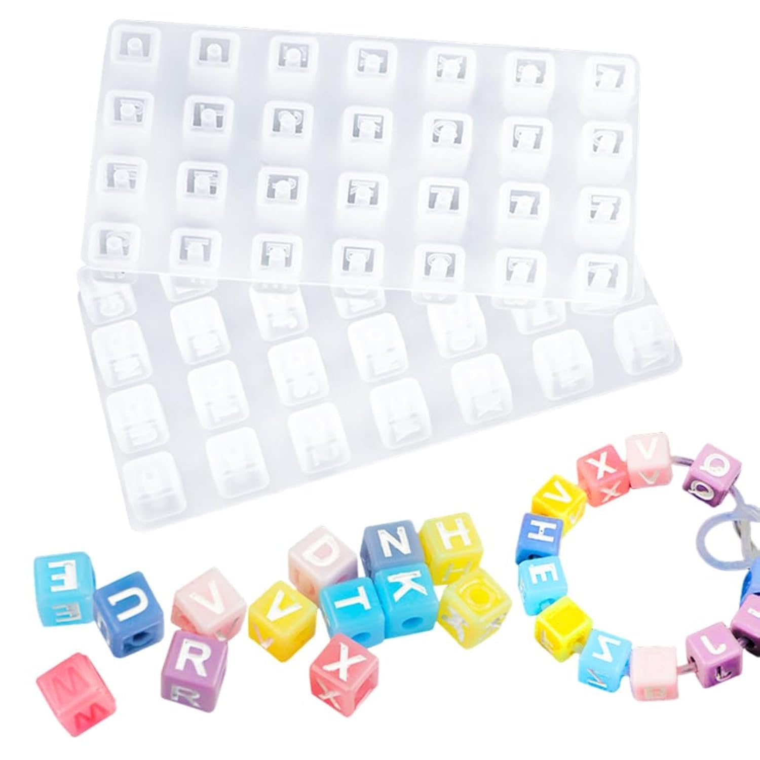 2 Stampi in Silicone Resina per Dadi Lettera, Stampi per Epossidica
