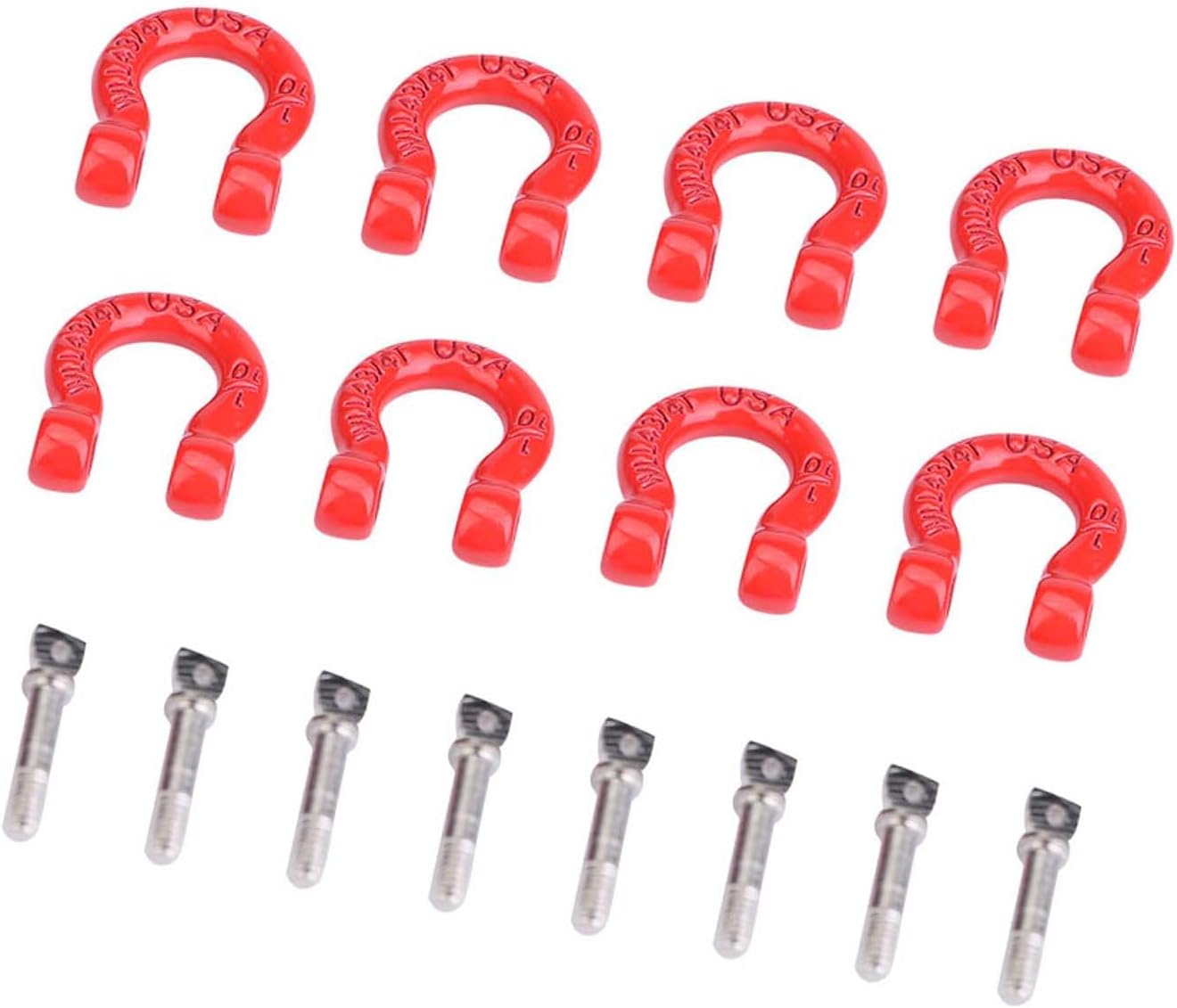 Yctze 8PCS Metal Tow Shackle Lock Catch Assembly RC Climbing Crawler Car Accessories Parts Car Model Accessory for 1/10, 1/12, 1/18, 1/24 Scale RC Cars with Trailer Buckle and Hooks