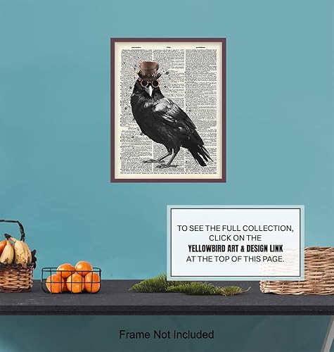 Miniatura 7 de Edgar Allan Poe Gothic Steampunk Raven Wall Art LARGE 11x14 - Renaissance Hipster Dictionary Print for Gothic Home Decor - Spooky Gothic Living Room